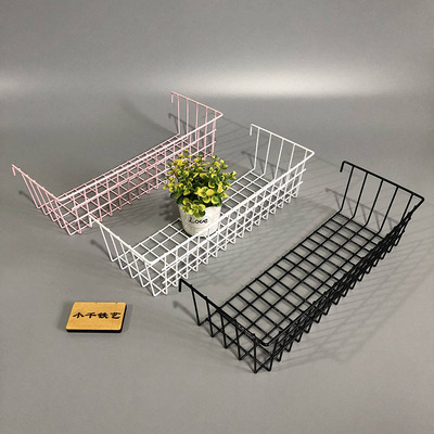 Tray Hanging basket Hooks ins Net Red Iron art grid Storage basket Photo wall parts ornament dormitory Shelf