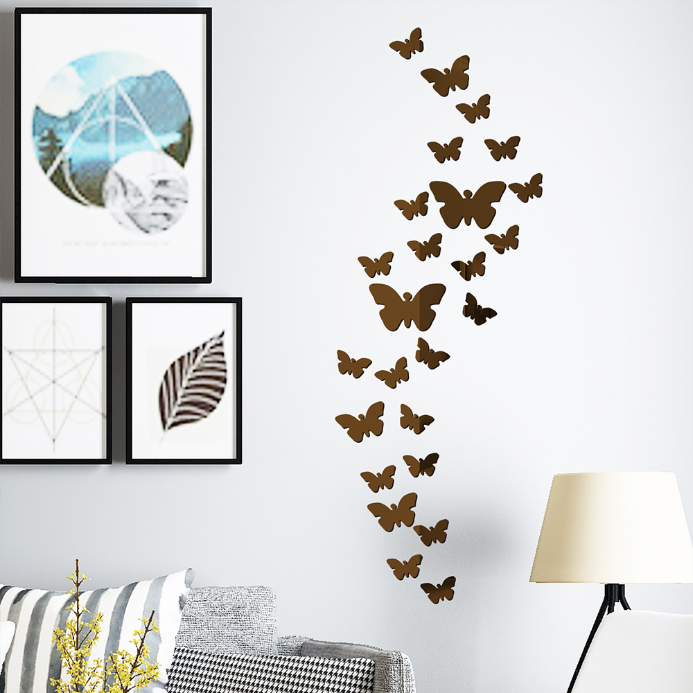 New Colorful Butterfly Flying Acrylic Mirror Wall Stickers display picture 7