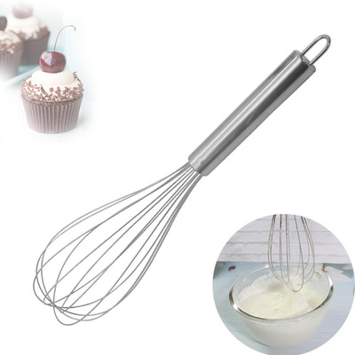 厂家直销8寸6线不锈钢打蛋器 打发打奶器 厨房创意手动搅拌器