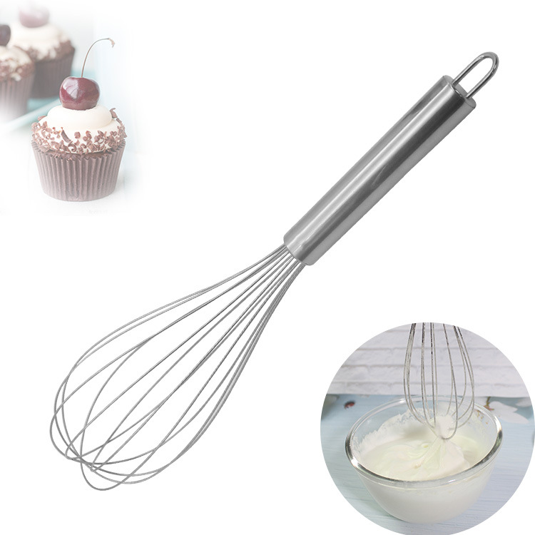 厂家直销8寸6线不锈钢打蛋器 打发打奶器 厨房创意手动搅拌器