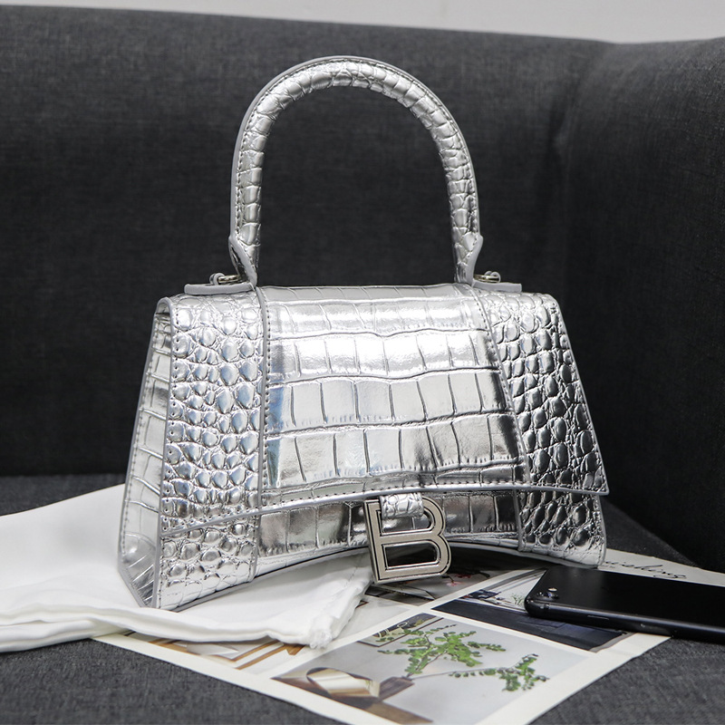 批发新款女包包 真皮潮流时尚手提沙漏包B字扣牛皮包单肩斜跨包包