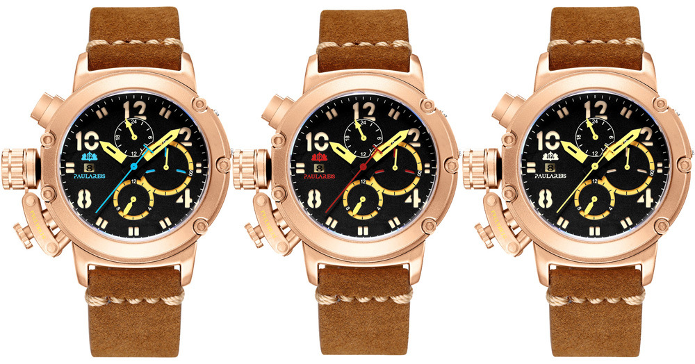 Automatic Mechanical Men's Watch With Luminous Rose Gold Case_voghion.com