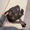 Female bag Retro Little Bear badge Bucket bag 2021 new pattern Bag High-capacity One shoulder Inclined shoulder bag Cross border wholesale