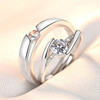 Accessory, zirconium for beloved, fashionable wedding ring, European style, Korean style