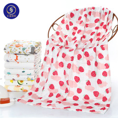 70*140 pure cotton high-density six-layer bubble gauze bath towel soft absorbent baby children blanket print bath towel