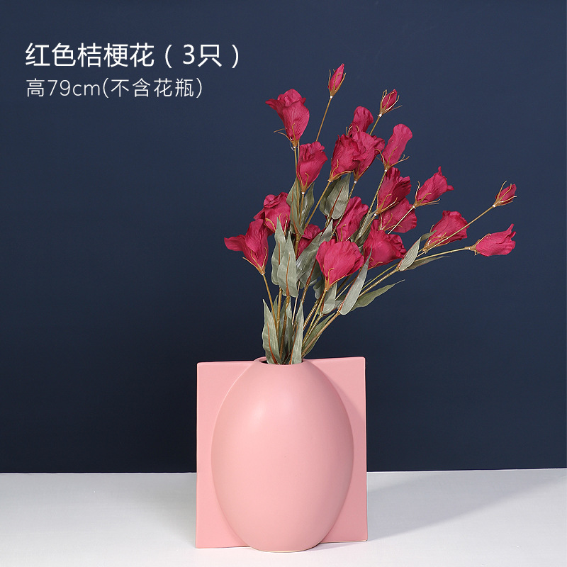 Nordic simple forma del molde florero de cerámica decoración color creativo artesanías diseñador decoración suave