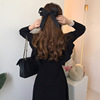 New style of knitted dress flounced waistband mid length sweater