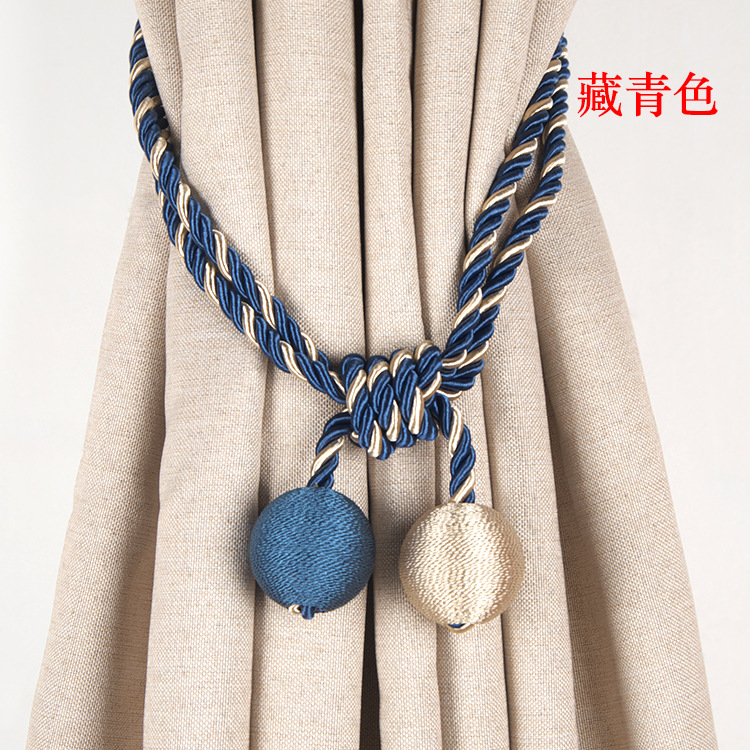 跨境直销 窗帘绑带 简约窗帘挂球双球 双吊球 撞色流苏挂件