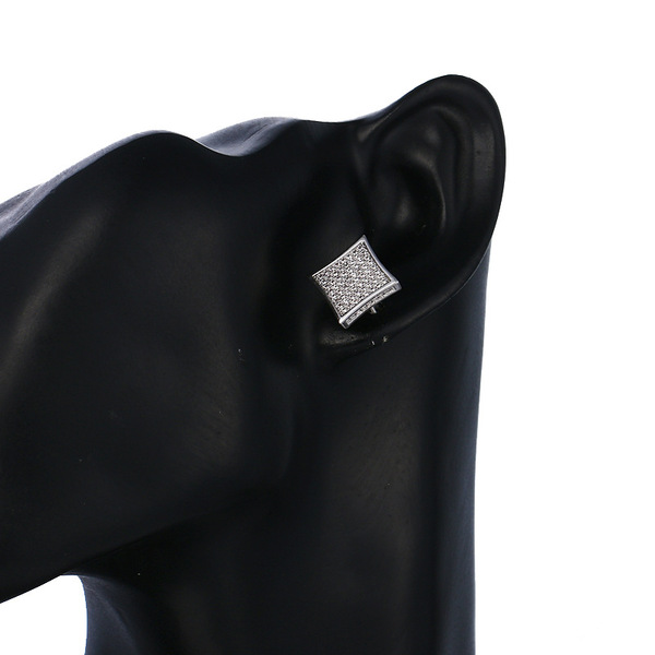 Small earrings for men and women hip-hop style with zircon