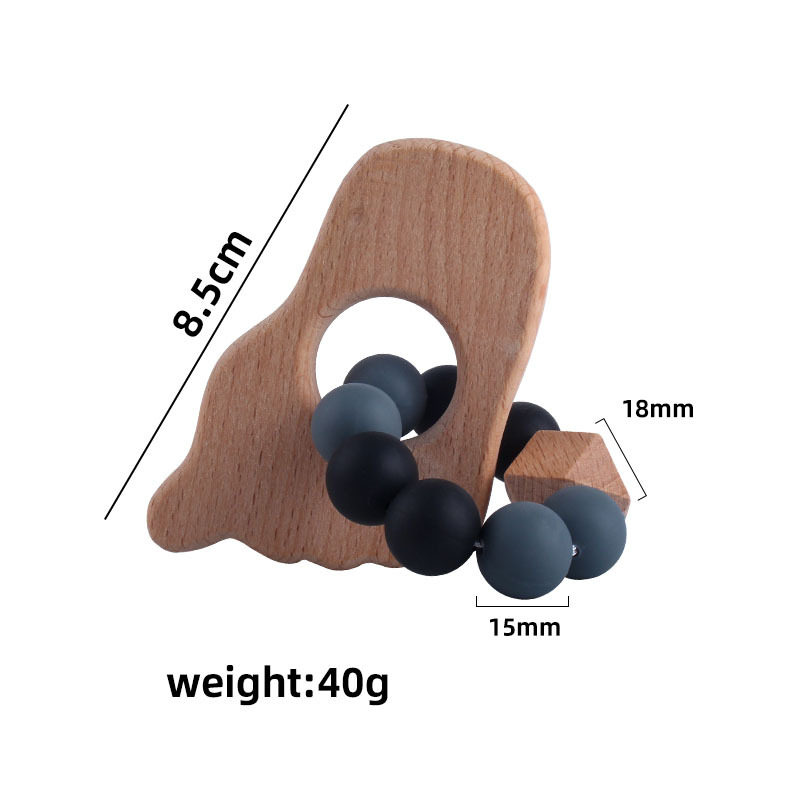 Nuevo DIY creativo de dibujos animados de haya de juguete mordedor pulsera bebé Seguridad Protección del Medio Ambiente cuentas de silicona pulsera mordedor palo