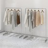 Northern Europe high-grade couture Display rack silvery stainless steel display goods shelves Ladies shop Simplicity Floor type Clothes hanger