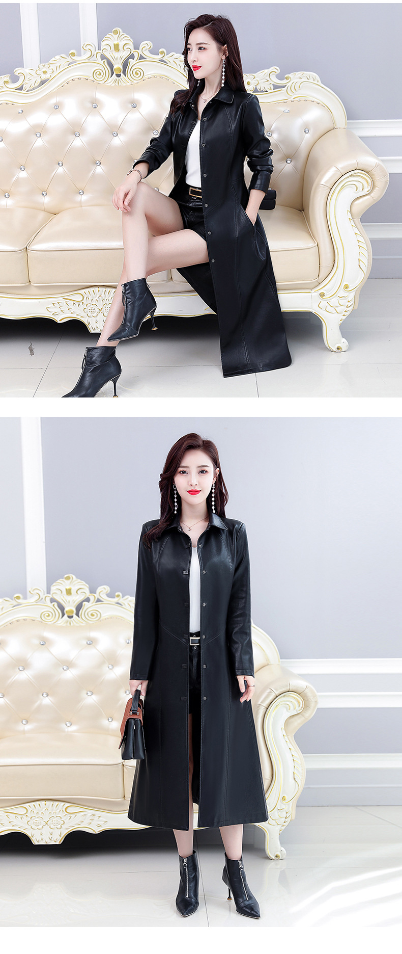 D3526 1710K ÁO DA NỮ HEFTDTH BIG SIZE NGOẠI CỠ MÙA XUÂN THU ĐÔNG TRUNG NIÊN THỜI TRANG NỮ DA BÒ G05 SẢN PHẨM MỚI