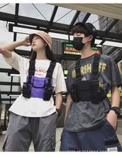 男女多功能胸包ins男女嘻哈战术背心潮牌工装马甲式双肩背包