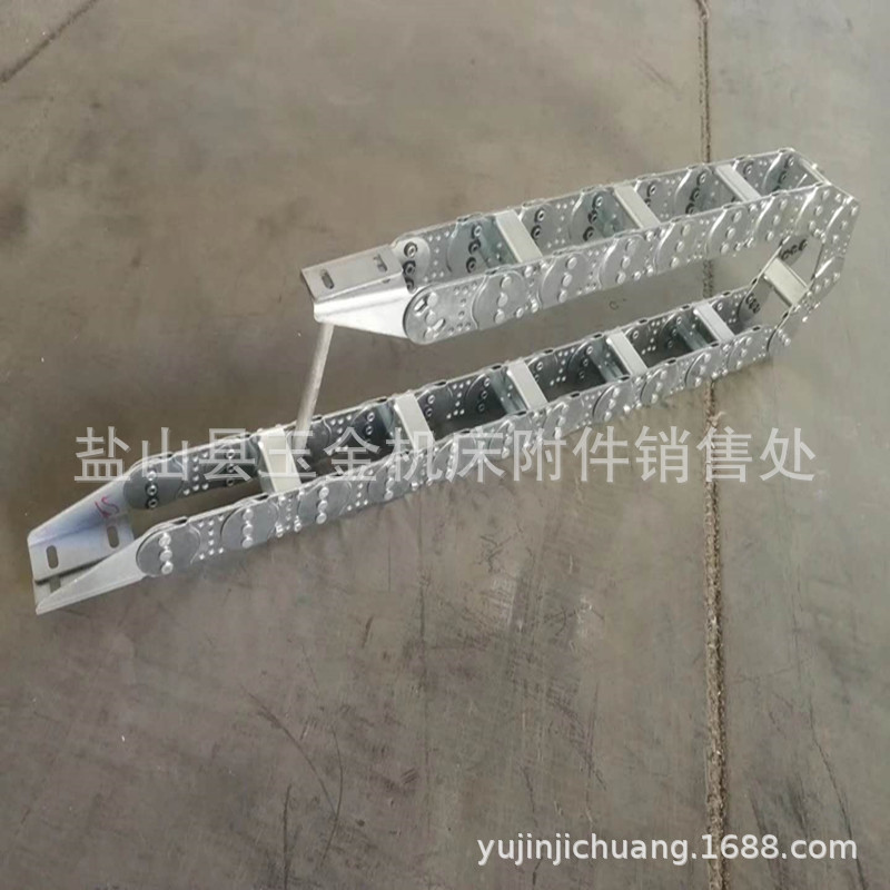 小型制作35/45/55/65机床钢制拖链全封闭防尘防护电缆钢铝拖链