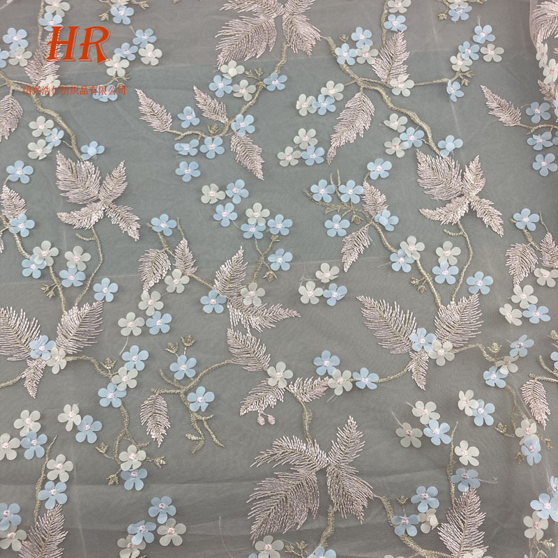 厂家直销多色激光话刺绣蕾丝水溶花边面料蕾丝网纱激光多色刺绣