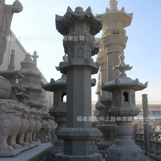 寺院石雕经幢塔石塔造型图 石经塔雕刻经文 高度尺寸可定