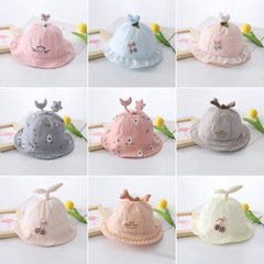 嬰兒帽子3-6個月女寶寶春秋薄款可愛超萌公主防曬遮陽1歲漁夫夏潮