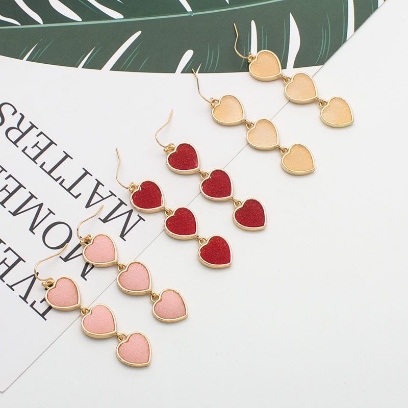 Fashion Heart Shape Alloy Inlay Zircon Womenu0027S Drop Earrings 1 Pair