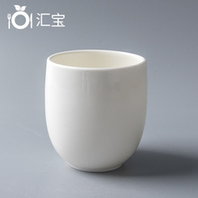 博大茶杯 250ml 茶庄招待客人茶杯 绿茶杯 纯白陶瓷杯餐厅布丁杯