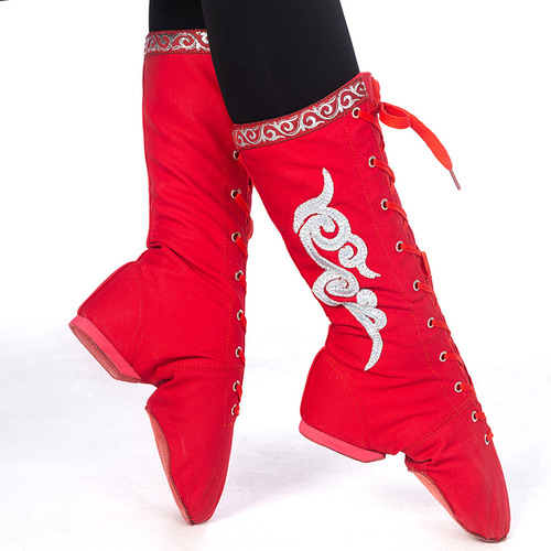 Dance boots Tibetan men and women dance boots Mongolian dance shoes riding boots Mongolian dance performance boots grade examination art examination boots