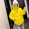 2020 new pattern Down Jackets have cash less than that is registered in the accounts Korean Edition Bright surface Easy Show thin Oblique pocket winter Hooded coat