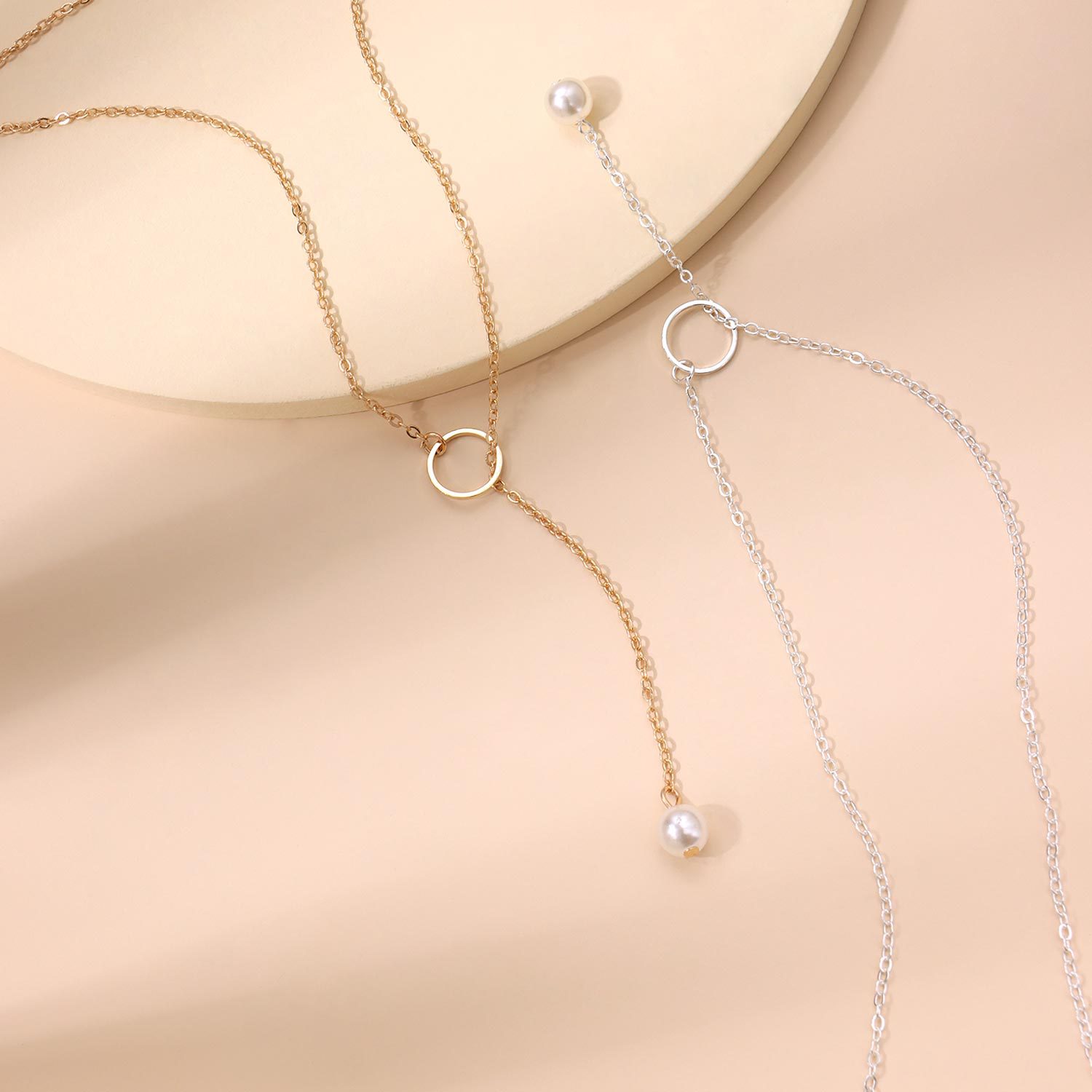 6g Weight Gold Plated Plating Material Pendant Necklace Classification Alloy Chain Material Commute Solid Color Gold Plated Alloy Wholesale Pendant Necklace