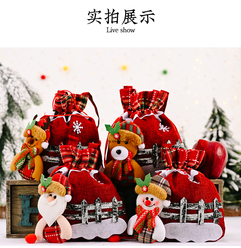 50g Weight Christmas Festival Creative Christmas Decoration Cartoon Tote Bag 9
