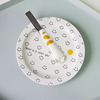 Lucky Creative Smile Ceramic Plate Retro INS English Letter Breakfast Salad Dessert Bowl Display Disadborn Date