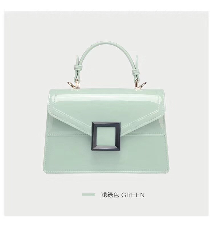 Clearance jelly bag, transparent pvc women's bag, gradient color small square bag, handbag, single-shoulder crossbody women's bag in stock undefined