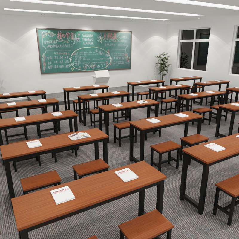 教育机构课桌椅简约长条培训书桌学校学生单双人写字课桌厂家直销