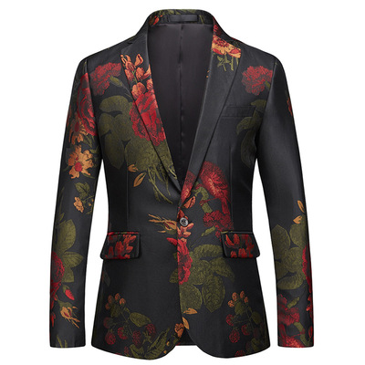 Men Business and Leisure One Button Suit Small Suit Men's jazz dance blazer dress suits Colorful Korean Version Slim Fit Suit Top for Men