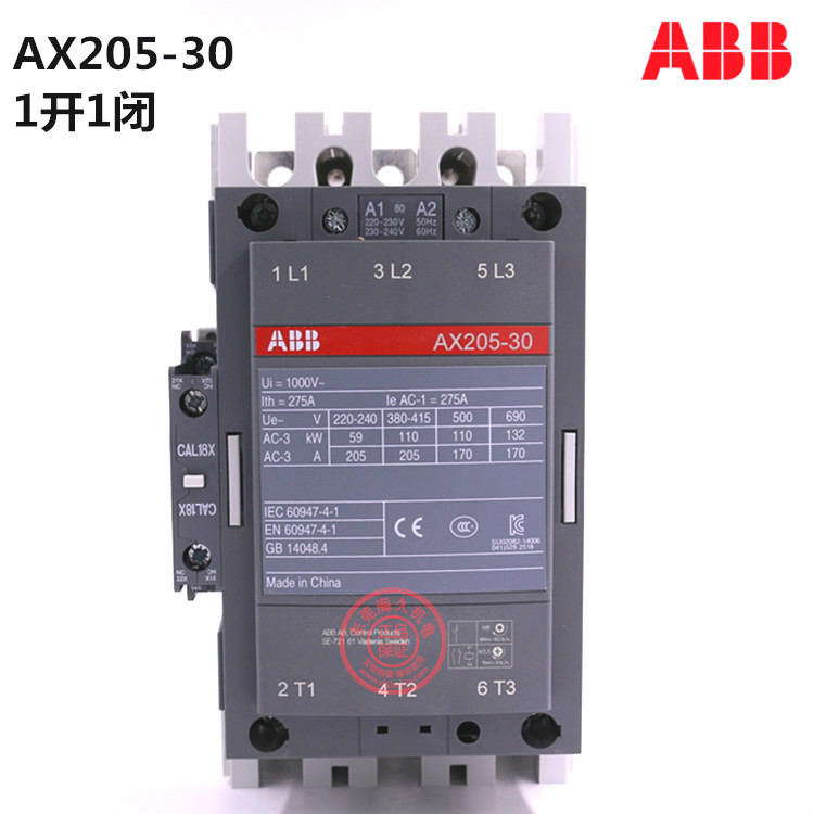 ABB低压系列交流接触器AX185-30-11-80*220-230V 1SFL491074R8011