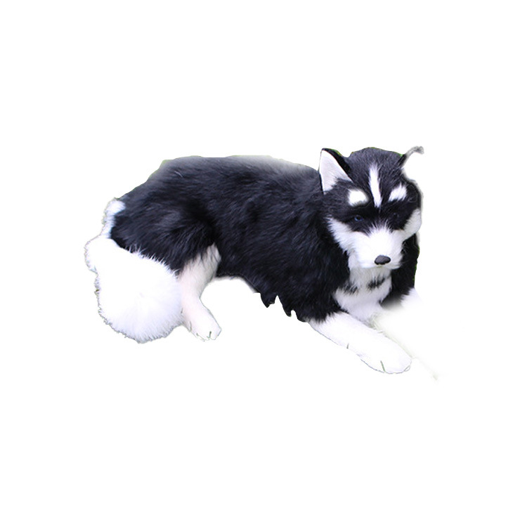 Zodiaco animal adornos samoyedo negro blanco piel regalo forma lindo perro de simulación
