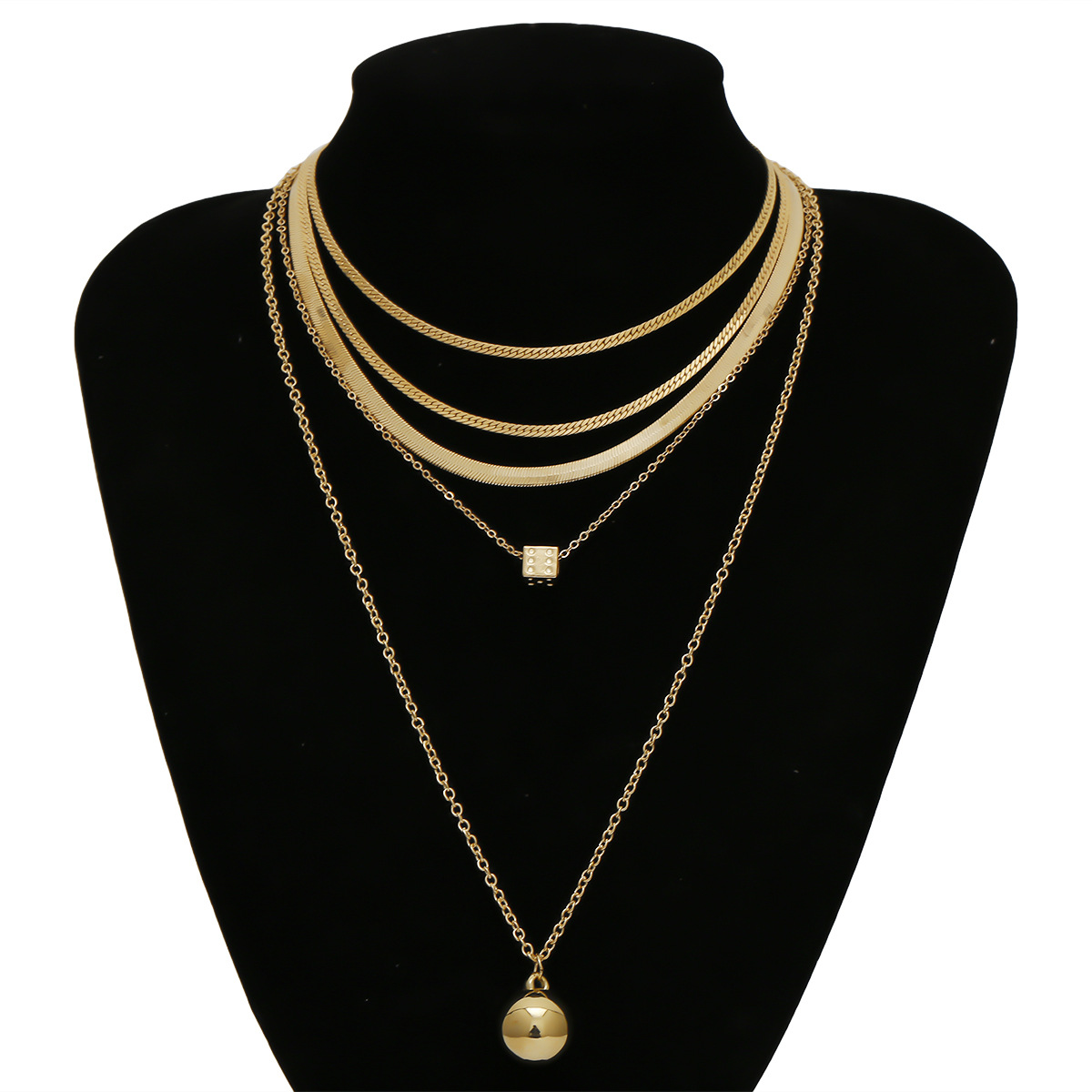 New Fashion Simple Ethnic Style Multi-layer Letter Pendant Set Necklace For Women Wholesale display picture 9