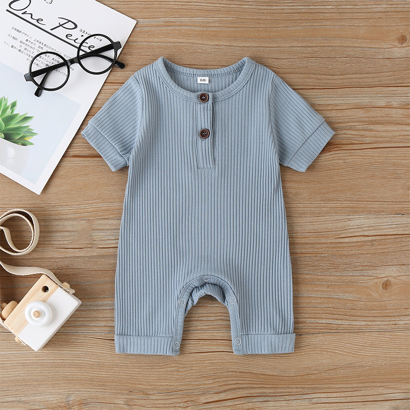 Children's Clothing Solid Color Baby One-piece Summer Short-sleeved Wholesale display picture 10