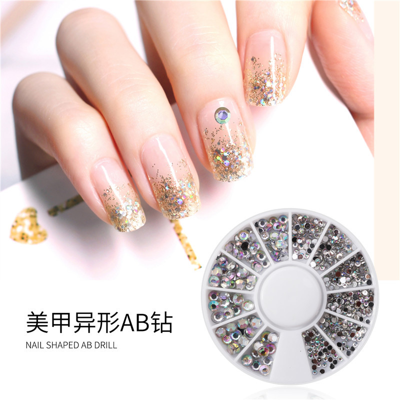 Especial transfronterizo para AliExpress eBay popular color de uñas diamante blanco AB imitación tabla diamante caja 6cm12 rejilla taladro de uñas