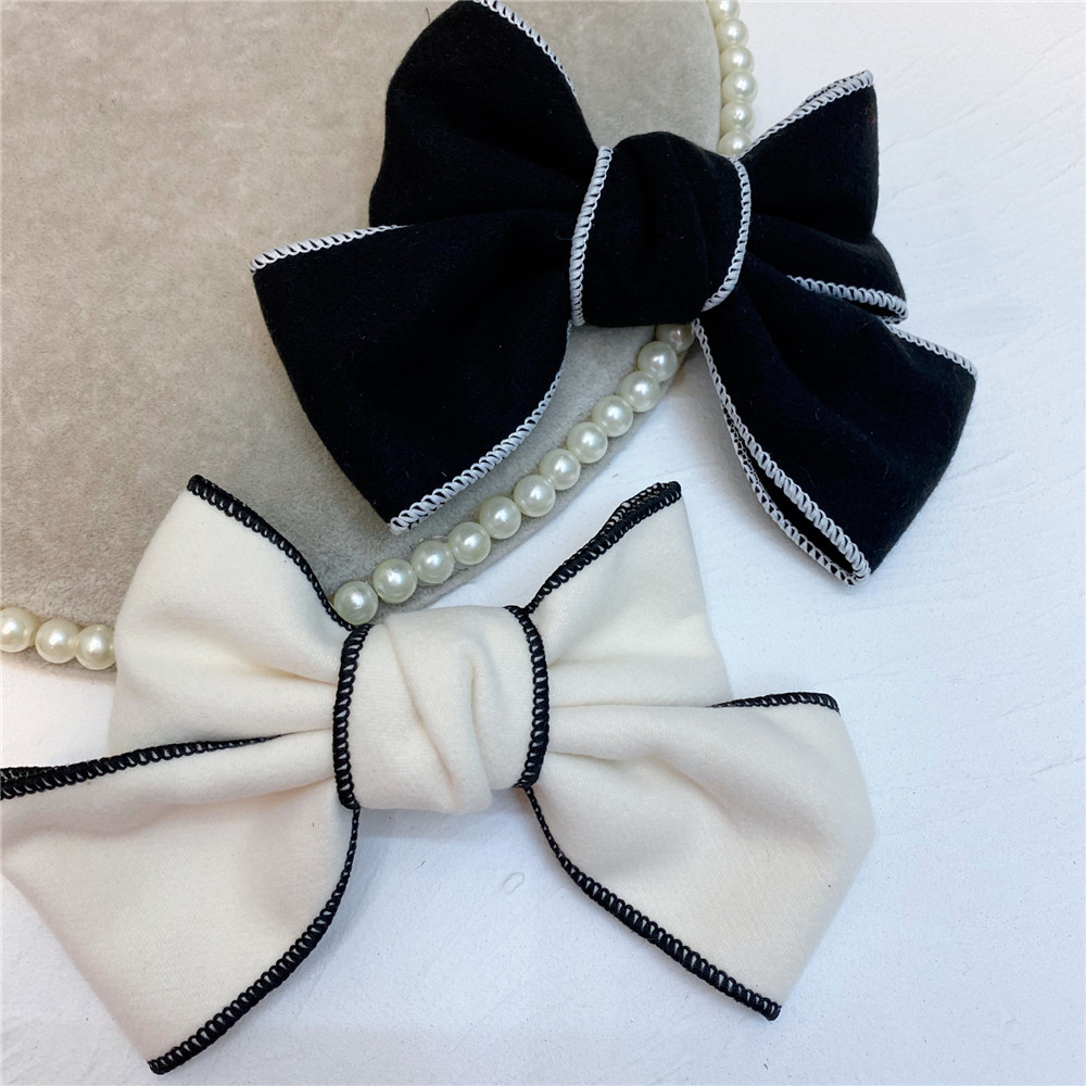 Flocking Woolen Fabric Big Bow Hairpin display picture 21