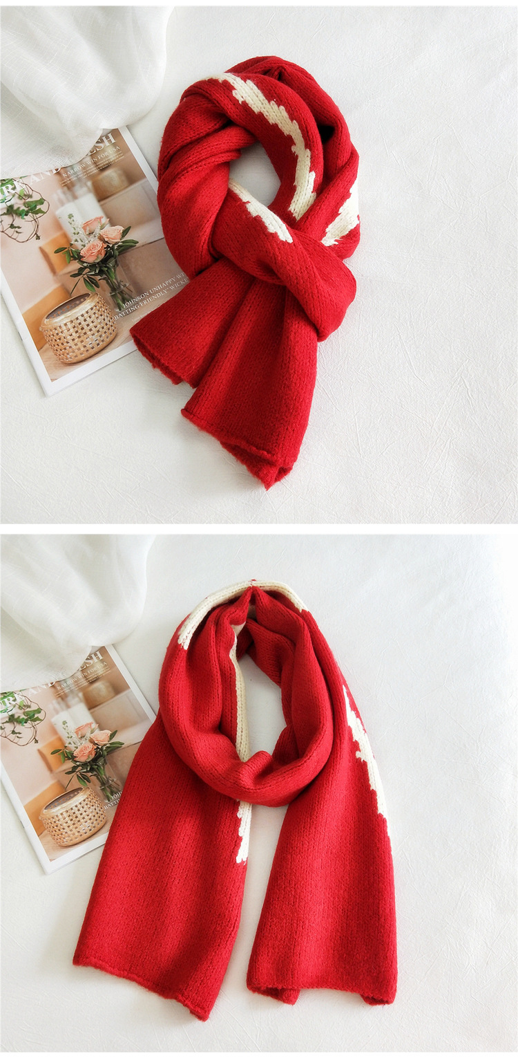 Korean New Knitted Woolen Warmth Scarf display picture 11