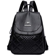 Soft-touch textured large bag, 2021 new design—European and American-style retro diamond-quilted casual backpack with ample capacity, perfect for travel and exuding feminine elegance.