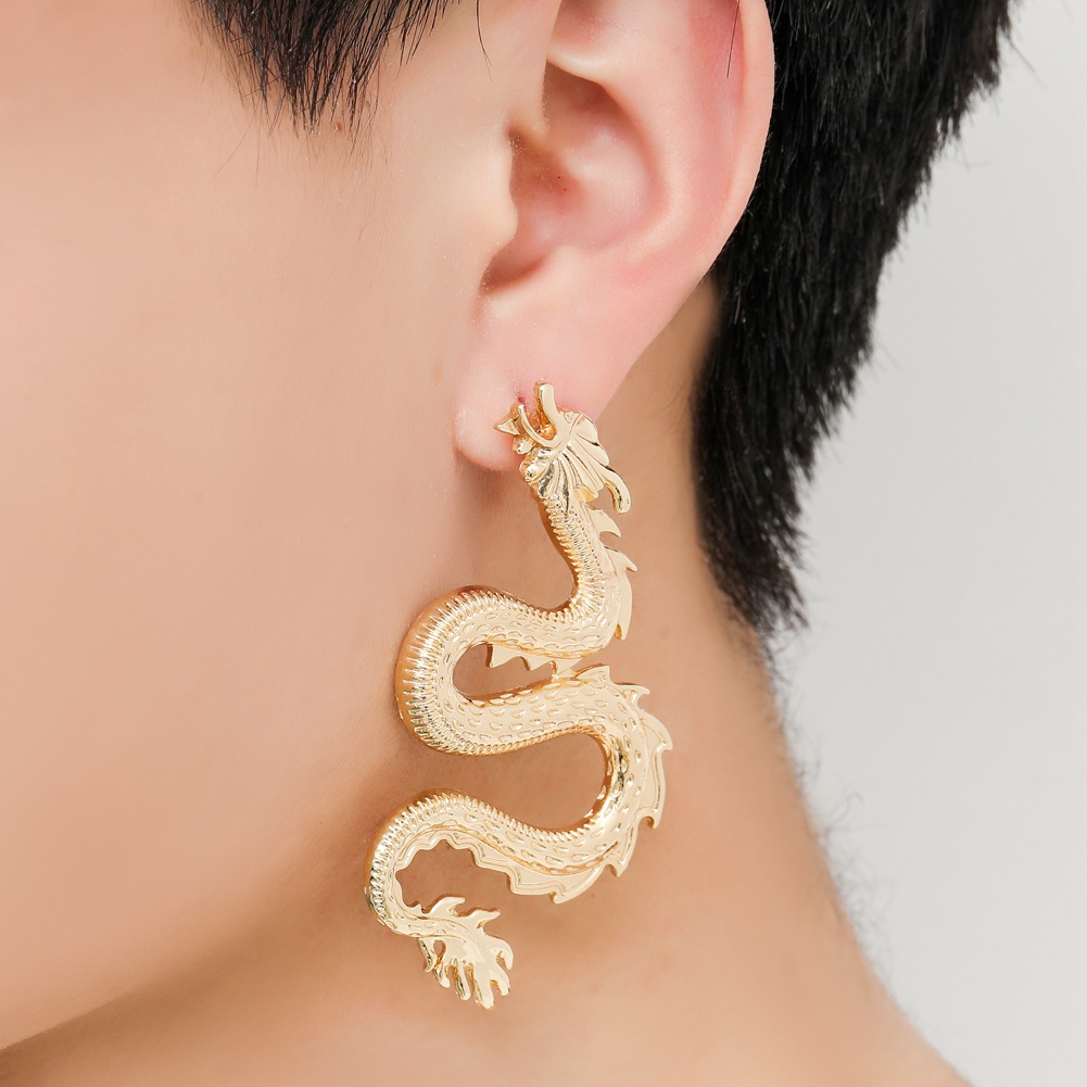 1 Pair Exaggerated Dragon Alloy Plating Women's Ear Studs display picture 2