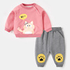 Children's sweatshirt, autumn trousers for early age for boys, set girl's to go out, 0-3 years