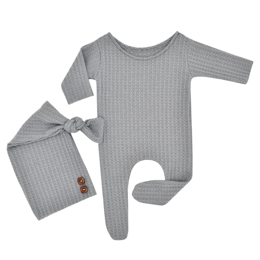 Solid Color Polyester Baby Clothing Sets display picture 1