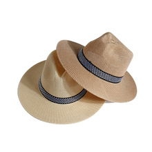 巴拿馬帽短檐爵士帽英倫草帽2021純色斜紋小禮帽夏季戶外防風帽子