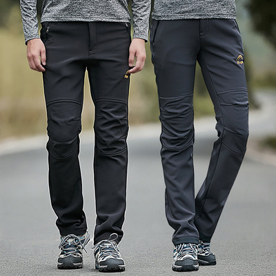 爆款冲锋裤男 秋冬防水透气保暖滑雪裤女 户外加厚情侣软壳裤批发|ms