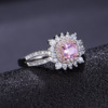Golden tourmaline one size ring, accessory, diamond encrusted, pink gold, internet celebrity