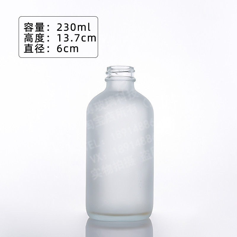 Fábrica de suministro directo de 500mL botella de aceite esencial de té de Boston 250mL botella de bomba de vidrio azul botella de emulsión al por mayor