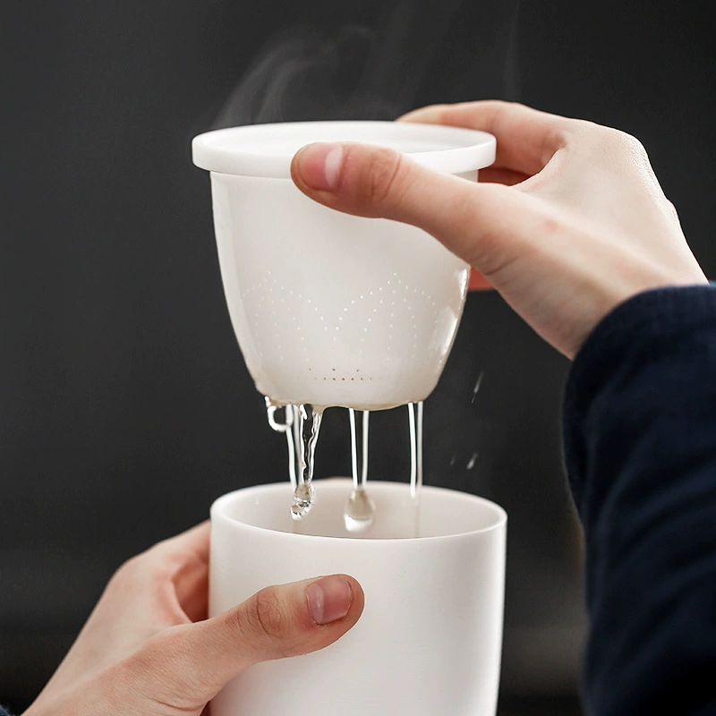 New Dehua Pure Handmade White Porcelain Water Cup Office Cup Personal Cup Gift Conference Room Tea Cup Ceramics Mark Cup