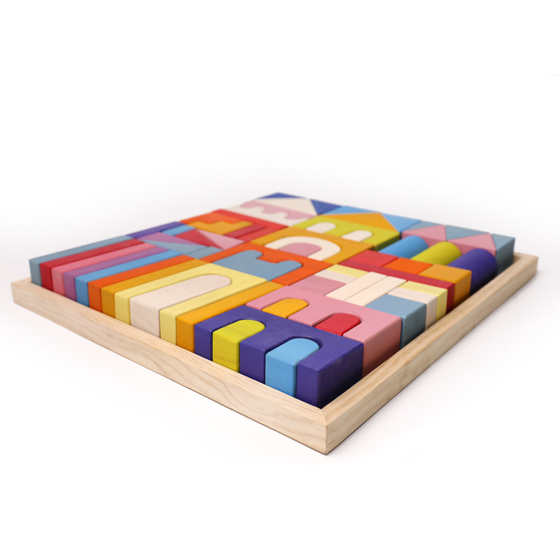 Bloques de construcción Arco Iris bloques de construcción grandes de madera bebé inteligencia educación temprana Torre juguetes para niños regalos de cumpleaños