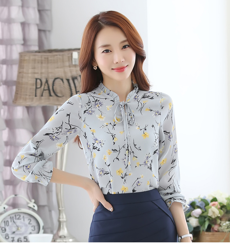 Women's Blouse 3/4 Length Sleeve Half Sleeve Blouses Printing Casual Flower display picture 3