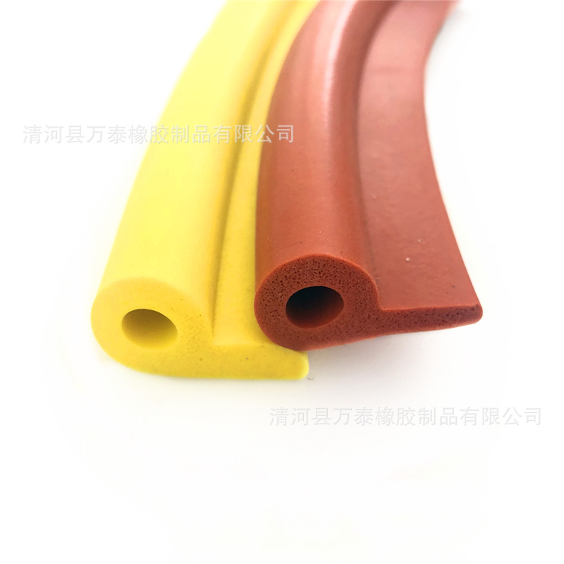 供应 硅胶P型发泡密封条 白红黄色P型海绵防水橡胶条